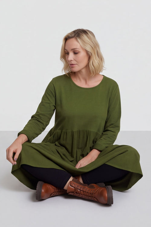 Regana Cotton Dress Olive – image 5 of 5