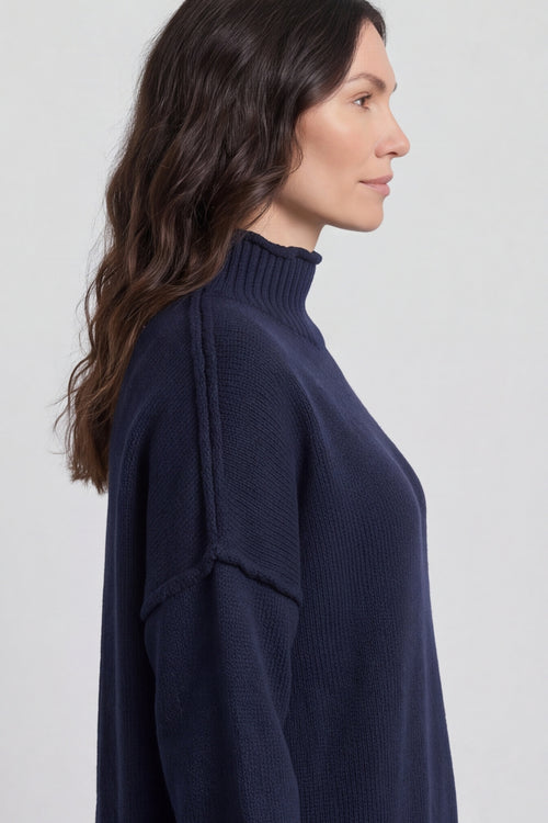 Bridie Polo Neck Knitted Tunic Navy – image 6 of 6