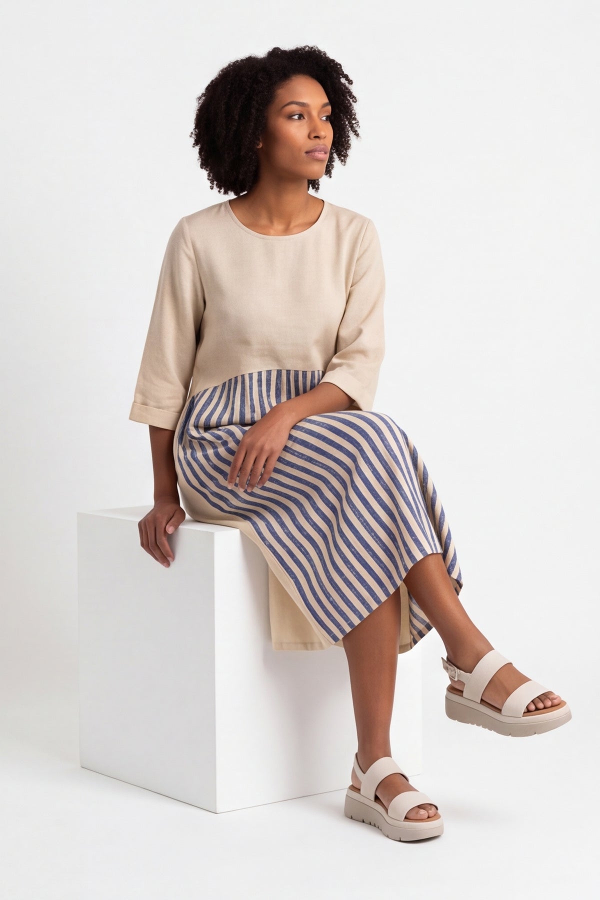 Maia Stripe Linen Dress – image 6 of 6