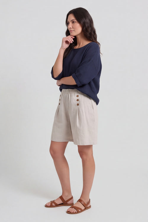 Arielle Linen Blend Shorts Stone – image 5 of 5