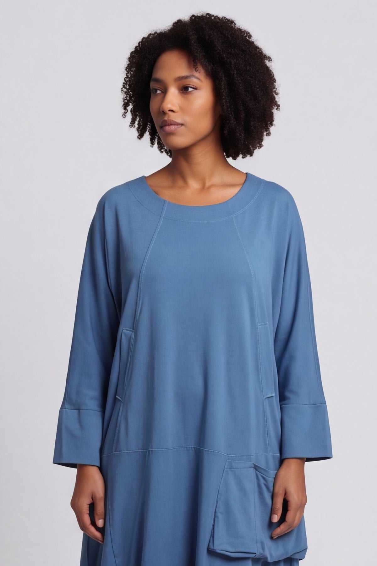 Sharon Pocket Cotton Dress Blue – image 5 of 5