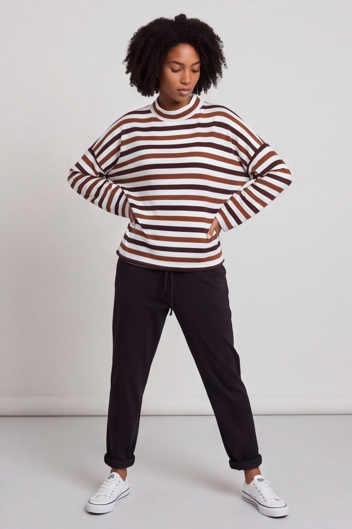 Sylvie Stripe Knit Top Nutmeg – image 6 of 6