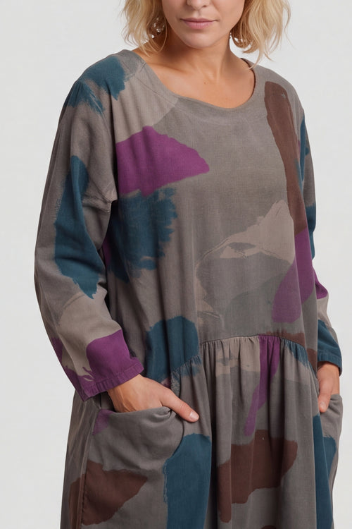 Dreda Print Needlecord Dress Teal – image 6 of 6