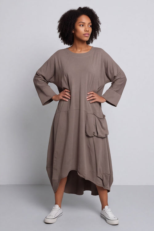 Sharon Pocket Cotton Dress Mocha – image 4 of 4
