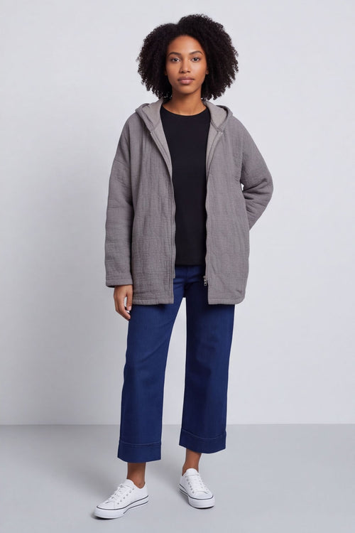 Colleen Cotton Zip Hooded Jacket Mocha – image 5 of 5