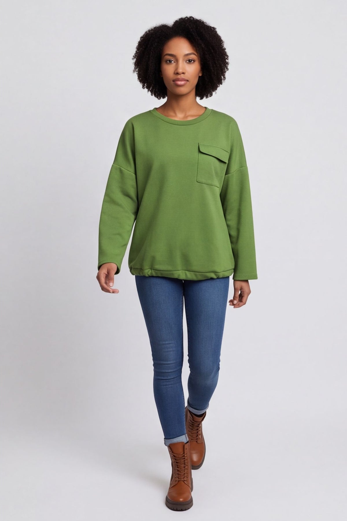 Tania Pocket Top Olive – image 6 of 6
