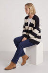 Kennedy Stripe Knitted Cardigan Navy – image 6 of 6