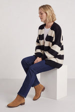 Kennedy Stripe Knitted Cardigan Navy Navy - Kennedy Stripe Knitted Cardigan Navy – image 6 of 6