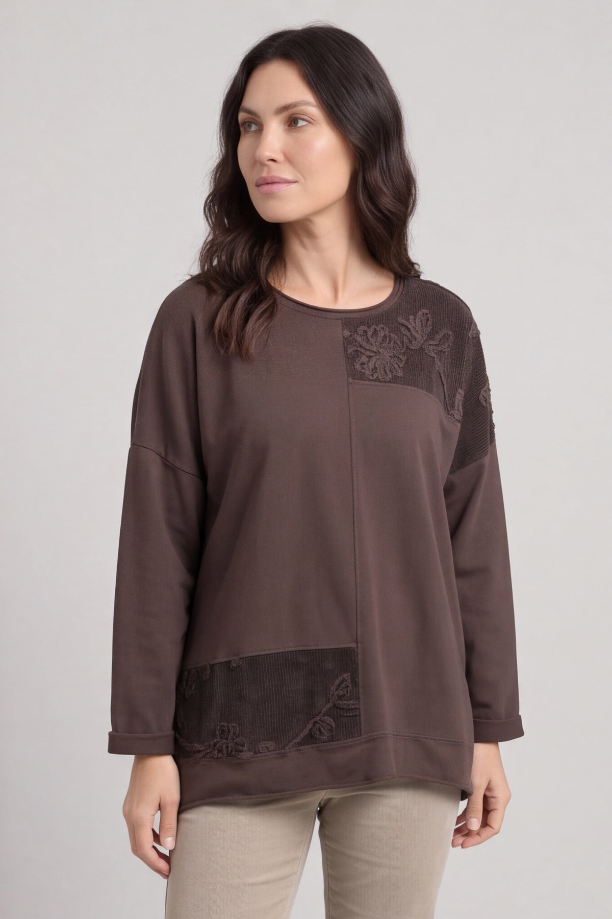 Louise Cord Patch Cotton Top Cocoa – image 6 of 6