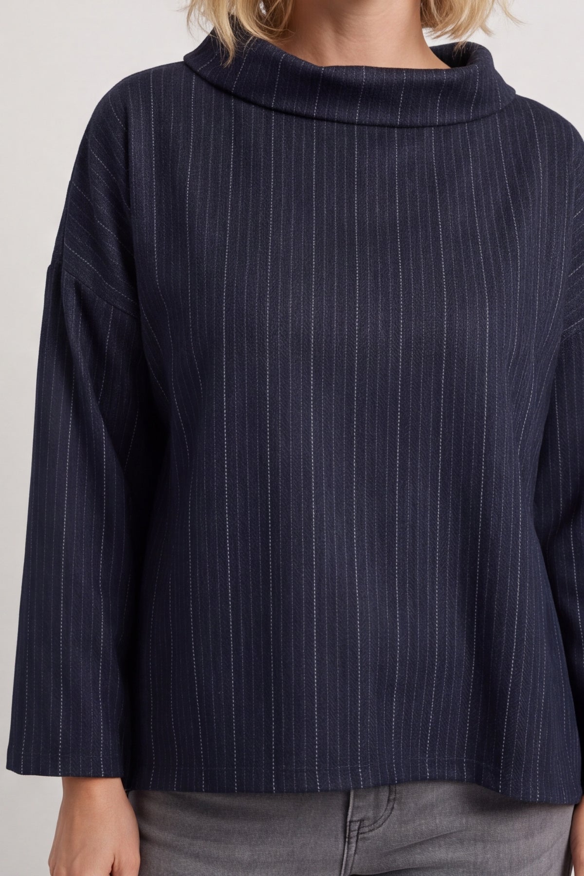 Siobhan Cowl Neck Top Navy – image 6 of 6