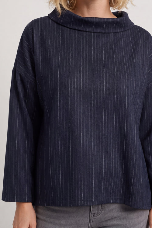 Siobhan Cowl Neck Top Navy – image 6 of 6