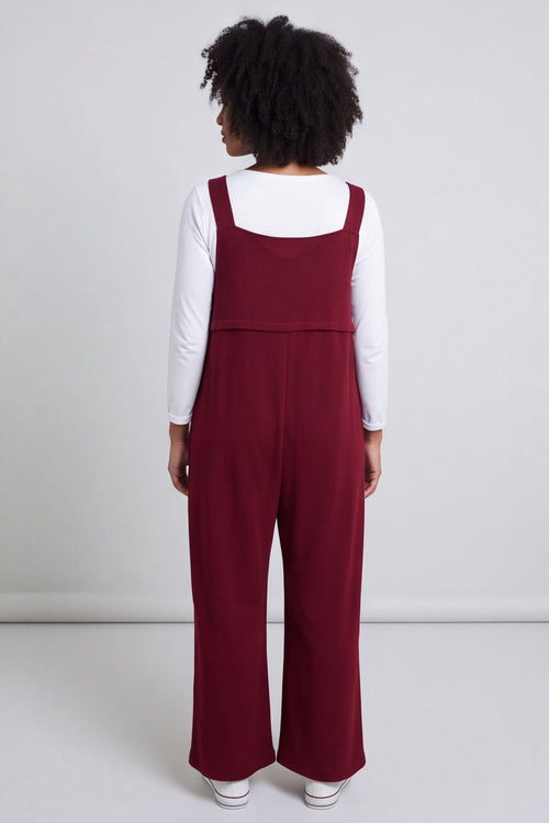Kinley Pocket Cotton Jumpsuit Wine – image 5 of 5