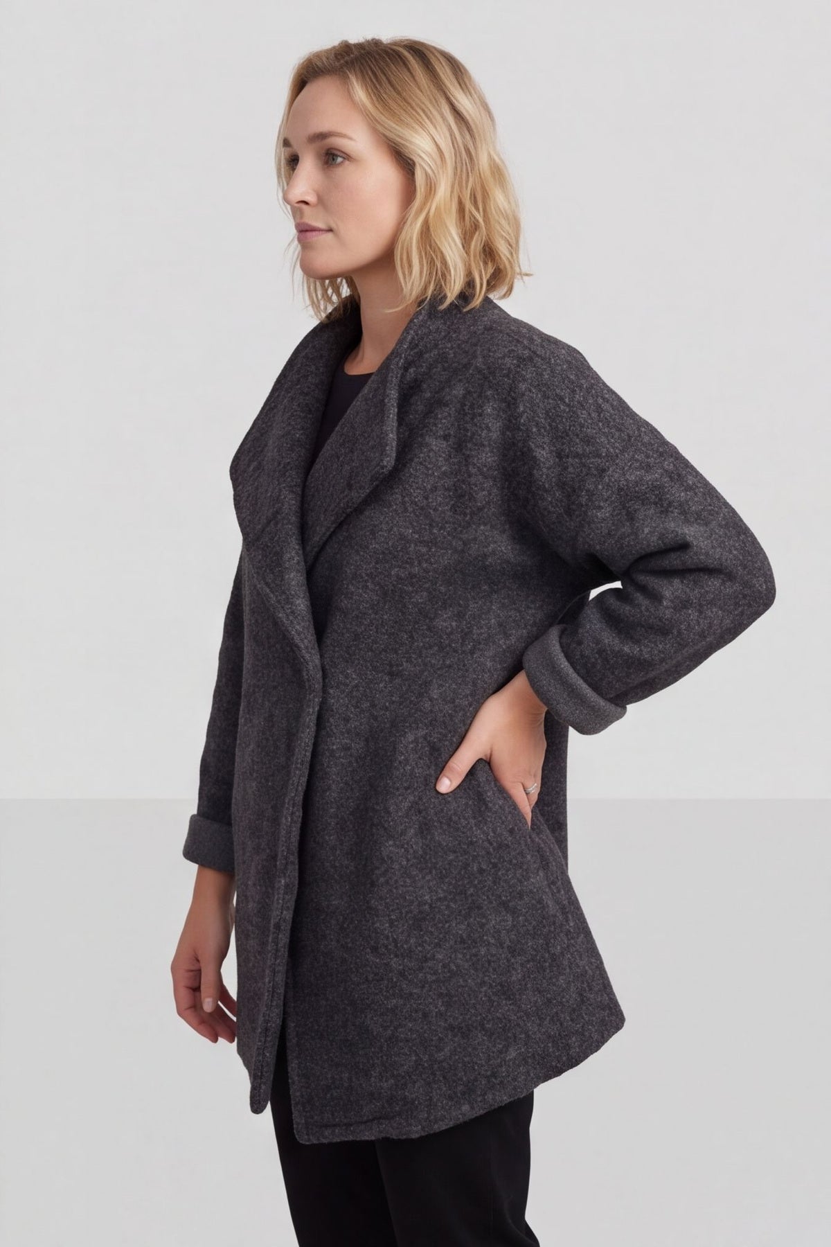 Shona Boucle Jacket Charcoal – image 5 of 5