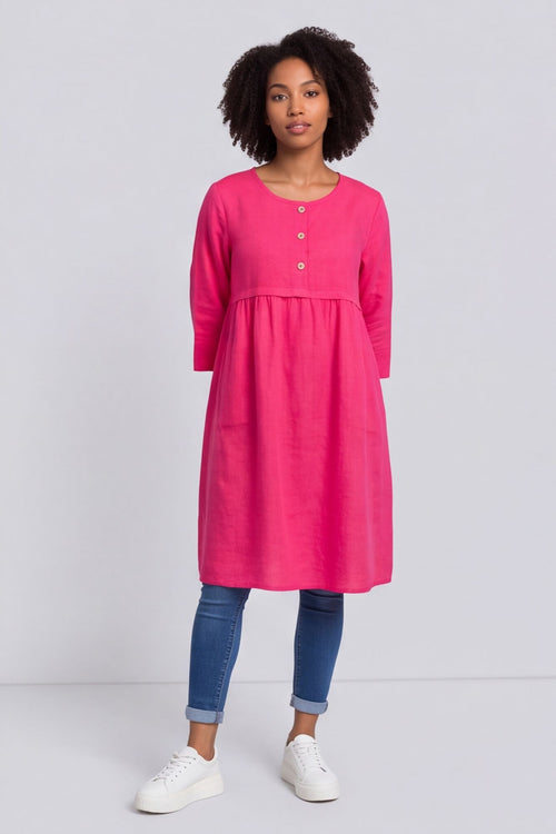 Alara Linen Dress Hot Pink – image 6 of 6