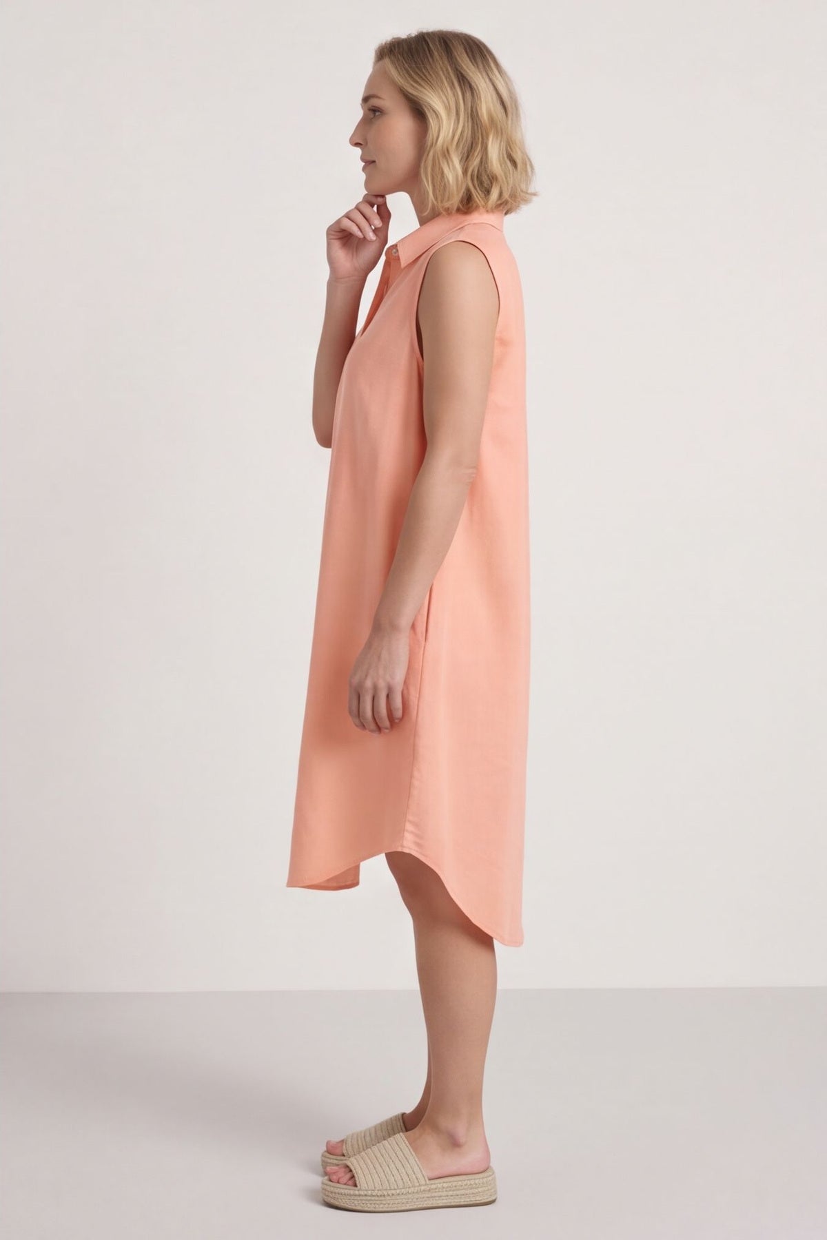 Solaine Sleeveless Linen Dress Orange – image 6 of 6