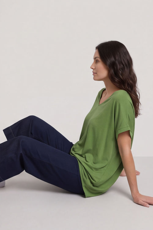 Porthcurno Tie Back Cotton Top Green – image 6 of 6