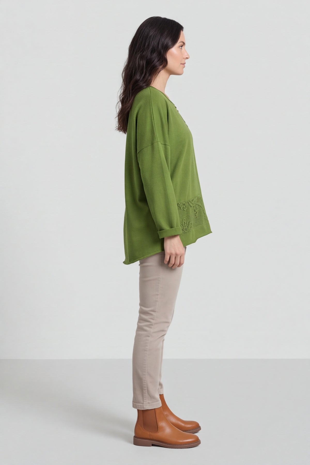 Louise Cord Patch Cotton Top Olive – image 5 of 5