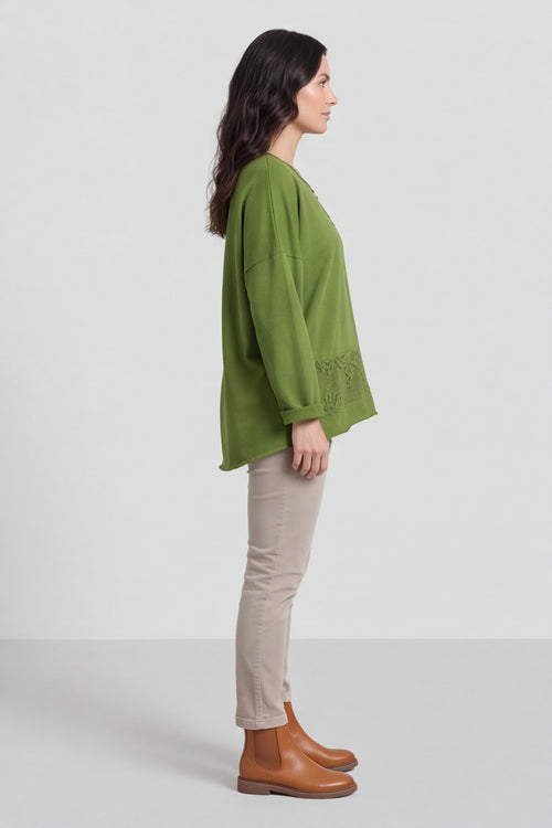 Louise Cord Patch Cotton Top Olive – image 5 of 5