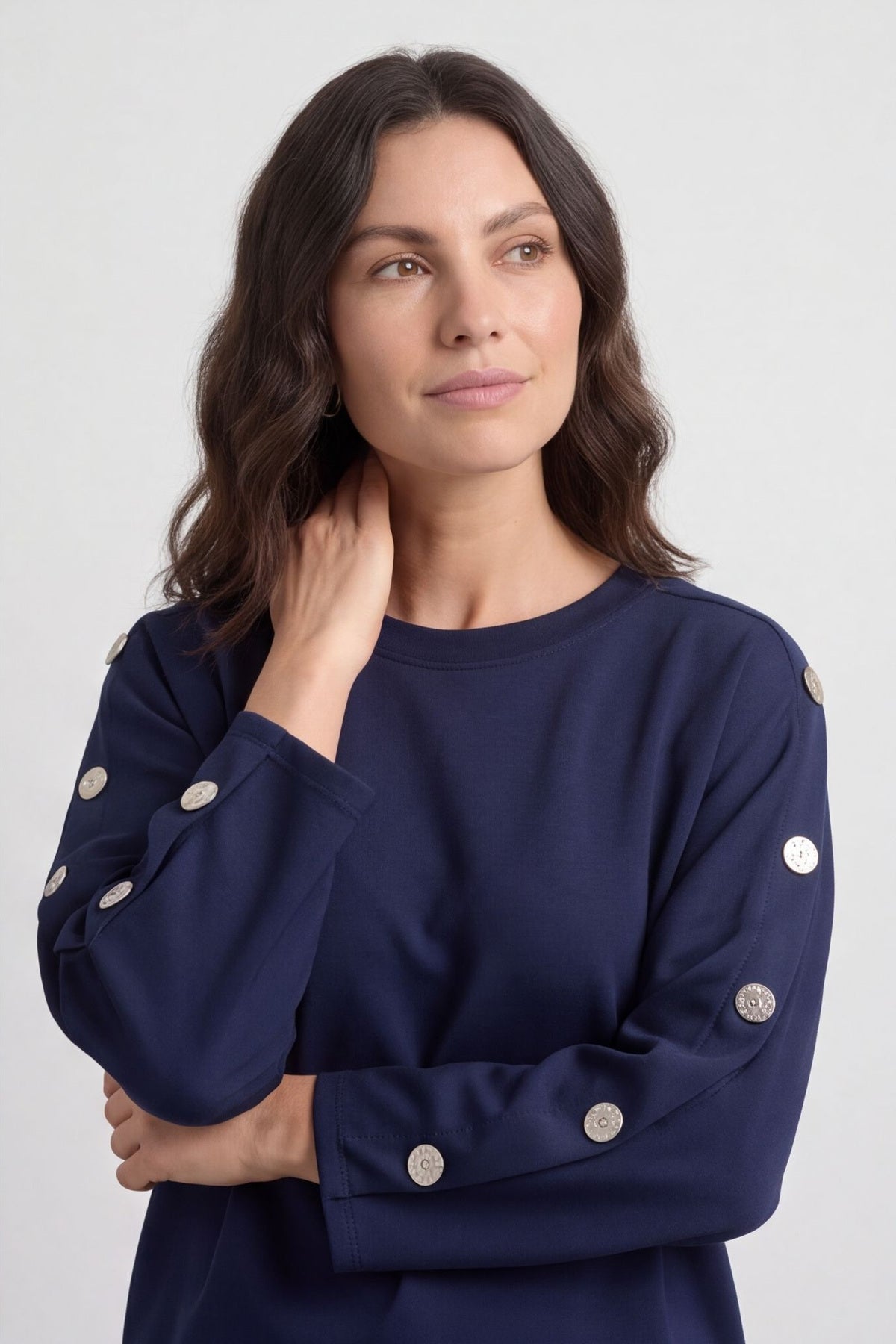 Lesley Button Top Navy – image 5 of 5