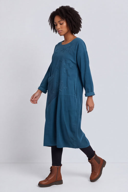 Laurie Needlecord Dress Teal – image 6 of 6
