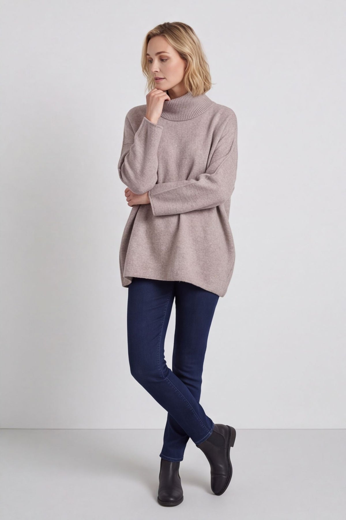 Jude Polo Neck Knitted Jumper Mocha – image 5 of 5