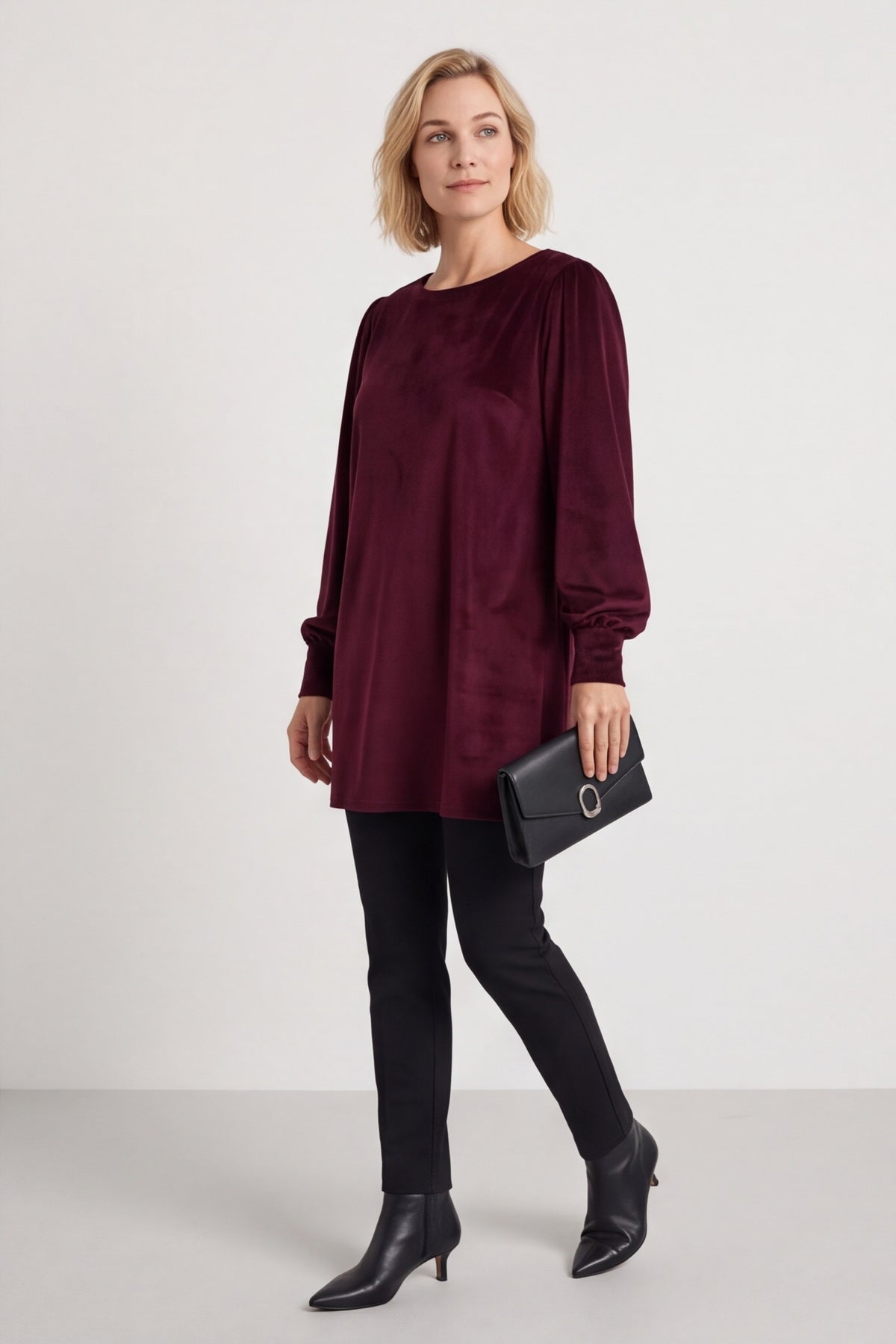 Zannah Button Back Tunic Wine – image 5 of 5