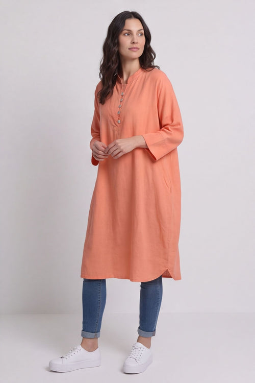 Helena Linen Dress Orange – image 5 of 5