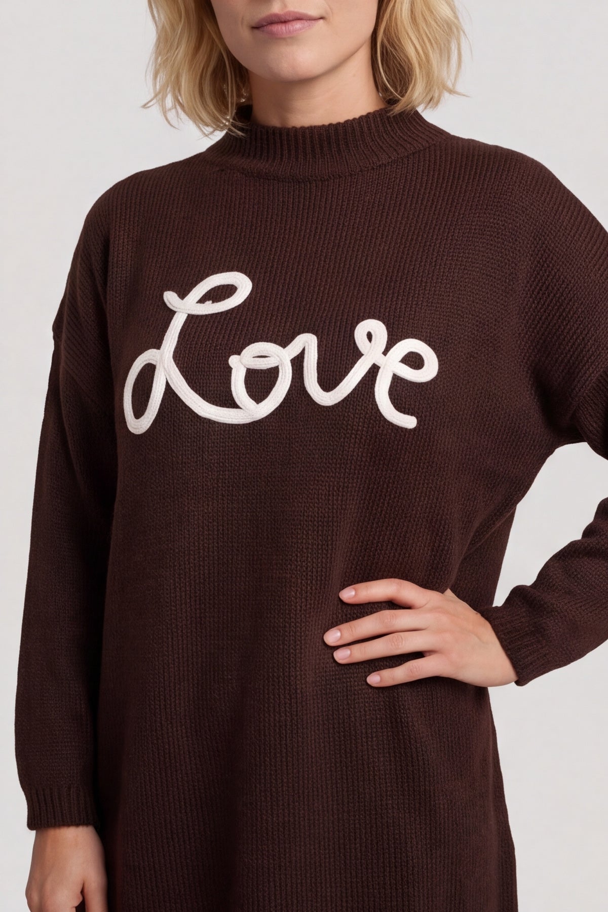 Love Knitted Jumper Dress Cocoa – image 6 of 6