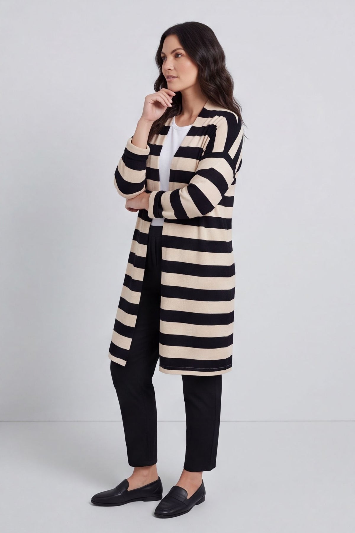 Lizzie Stripped Longline Cardigan – image 6 of 6