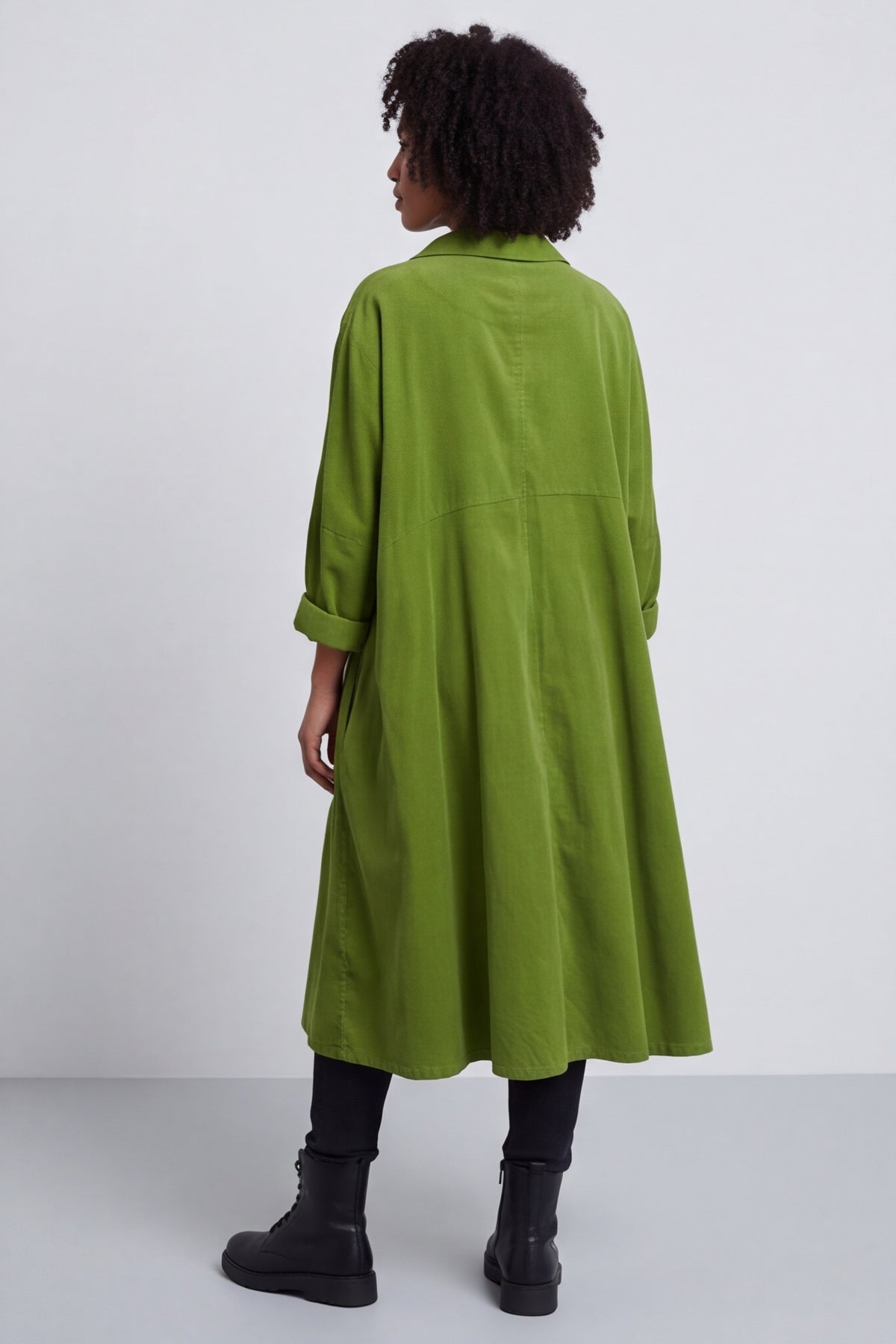 Amina Needlecord Dress Olive – image 6 of 6