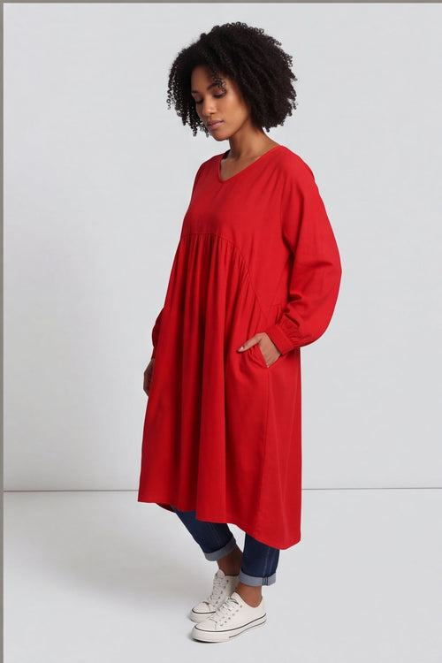 Eliza Cotton Dress Red – image 6 of 6