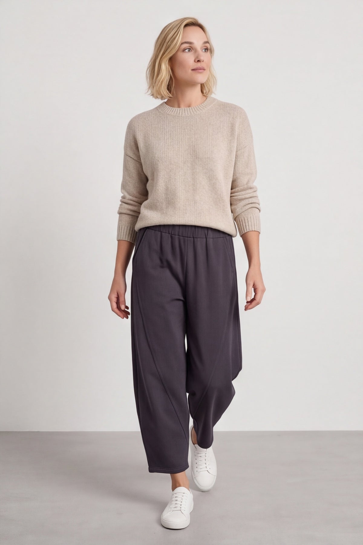 Yasmina Cropped Cotton Trousers Charcoal – image 4 of 4