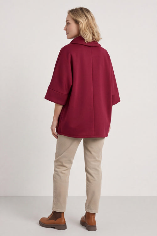 Marjorie Zip Hooded Jacket Wine - Image 5
