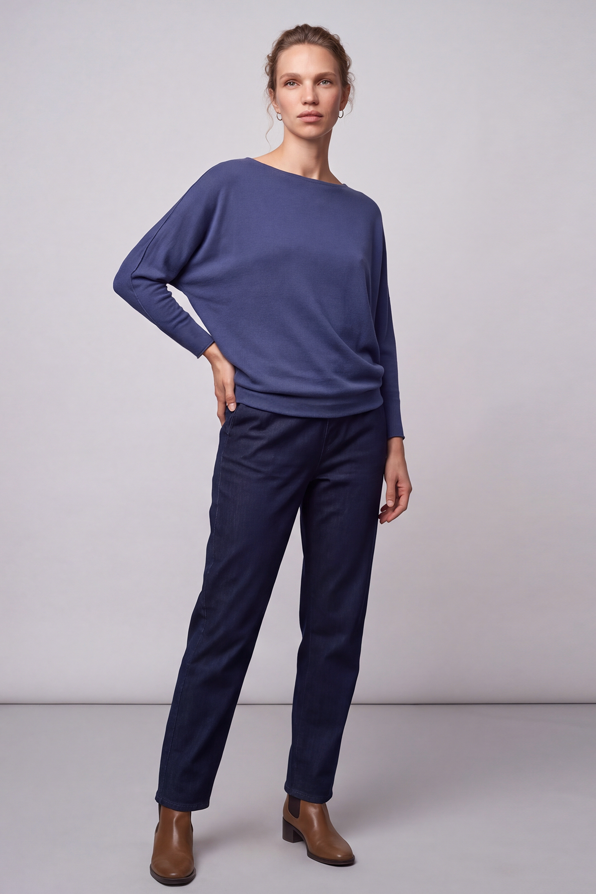 Thalia Batwing Jumper Navy