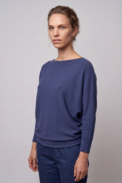 Thalia Batwing Jumper Navy - Image 3