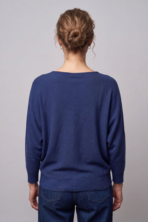 Thalia Batwing Jumper Navy - Image 5