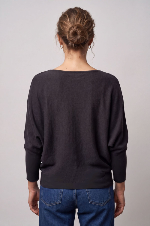 Thalia Batwing Jumper Black - Image 2