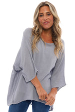 Kori Cotton Top Mid Grey Mid Grey - Kori Cotton Top Mid Grey