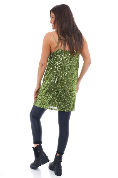 Laurel Sequin Strap Top Green - Image 3