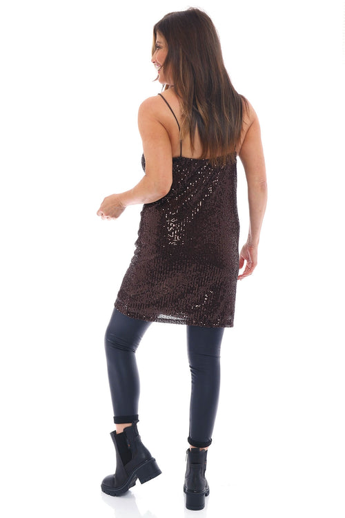 Laurel Sequin Strap Top Cocoa - Image 3