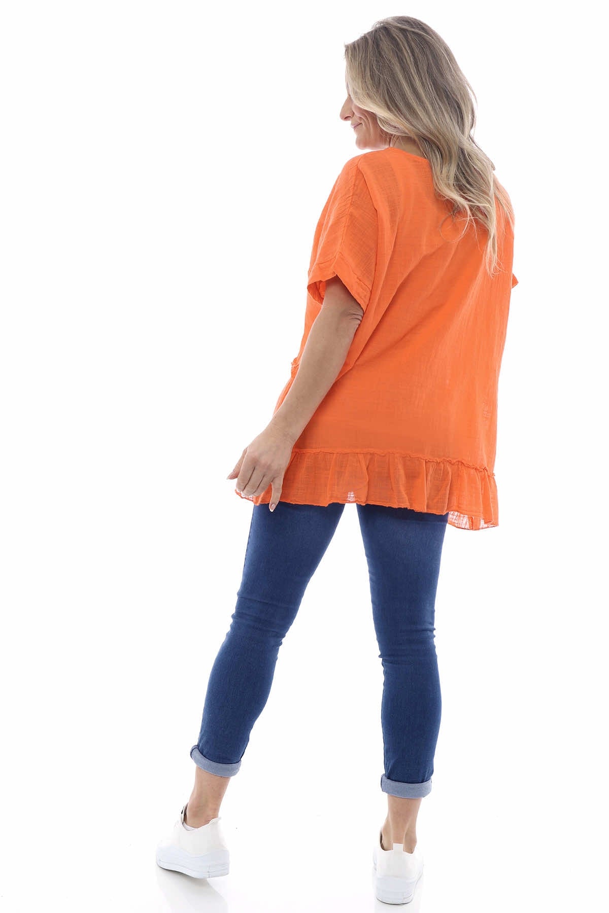 Liandrin Cotton Frill Top Orange