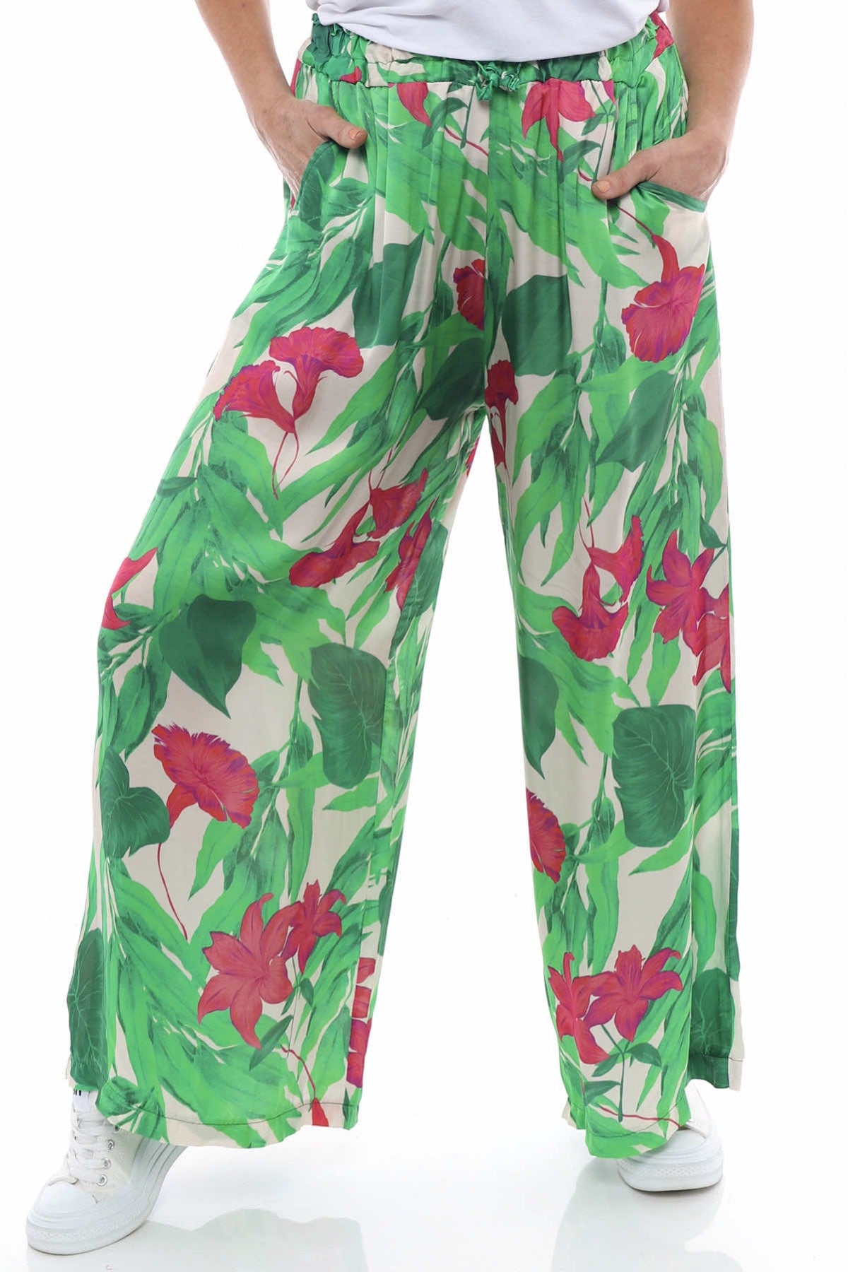 Made in Italy Corzano Botanic Print Palazzo Pants | Kit and Kaboodal