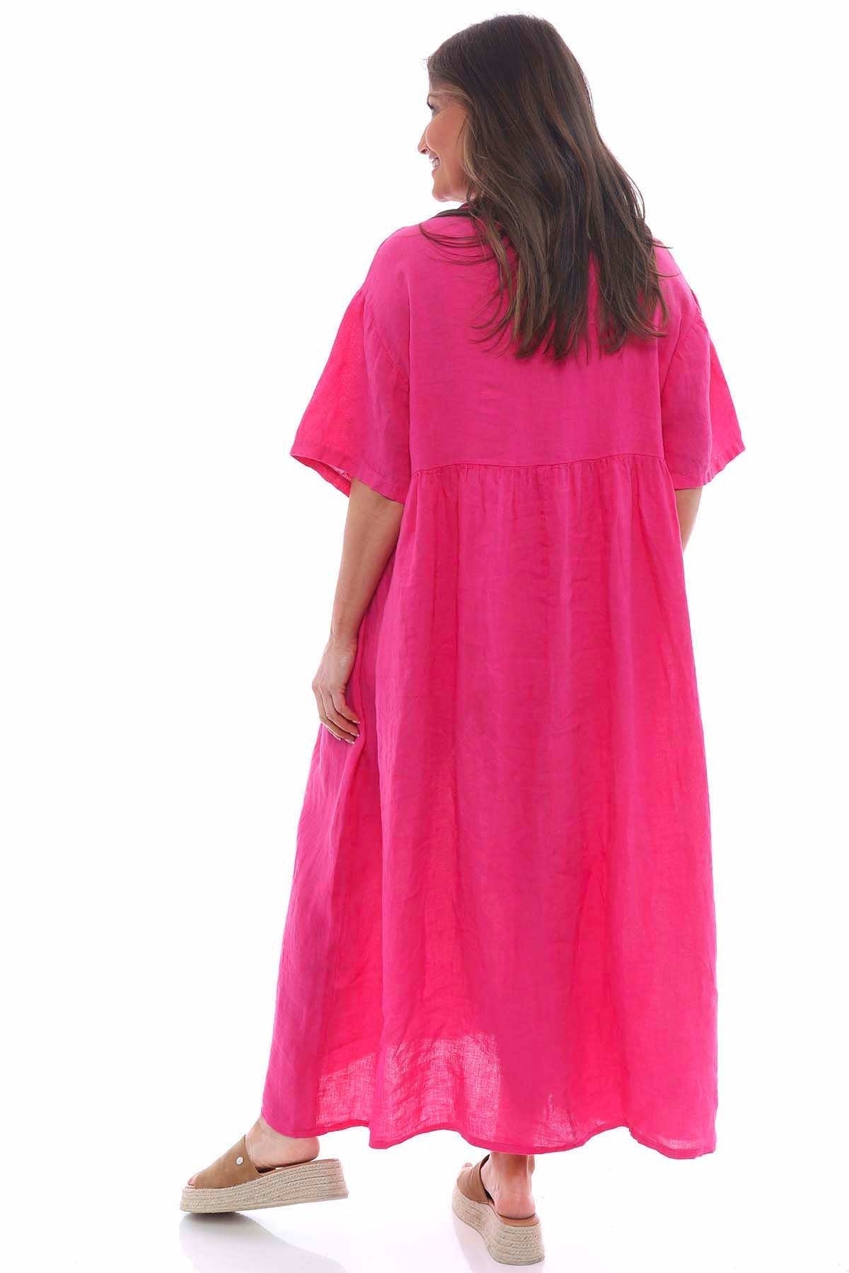 Maylin Linen Dress Fuchsia