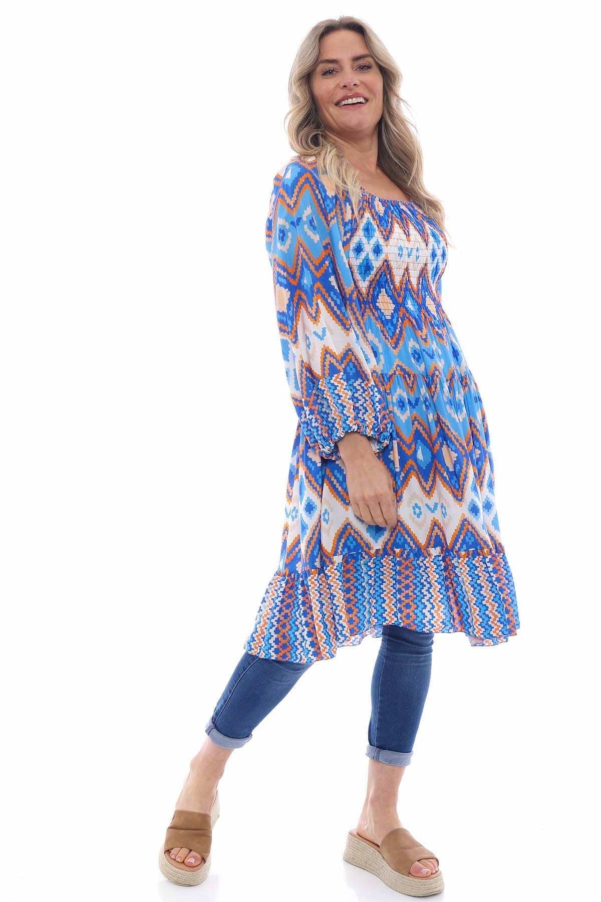 Gael Aztec Print Tunic Cobalt