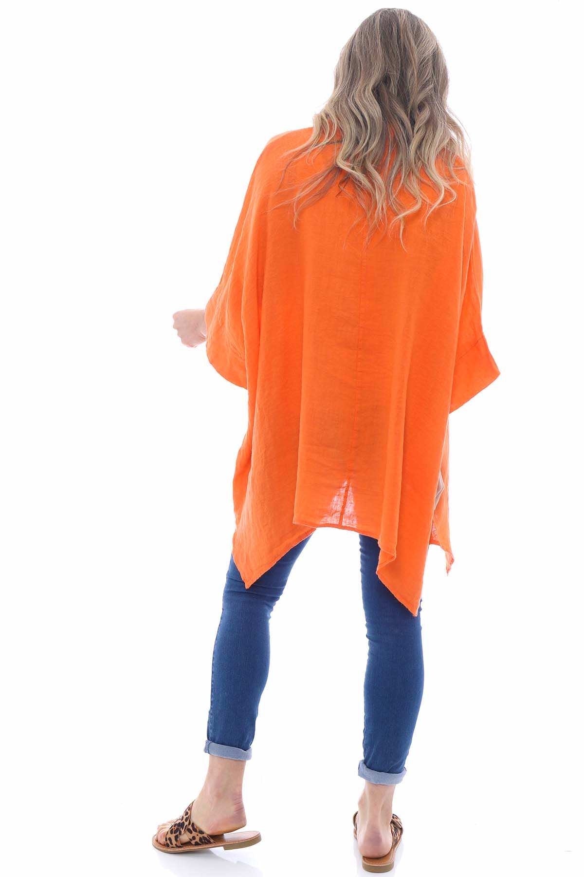 Henrietta Linen Top Orange