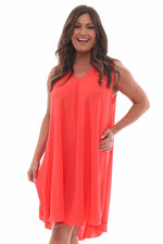 Odelia Sleeveless Tunic Coral Coral - Odelia Sleeveless Tunic Coral