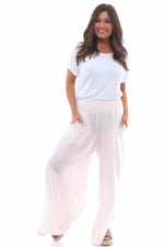 Lerato Silky Palazzo Pants Blush Blush - Lerato Silky Palazzo Pants Blush